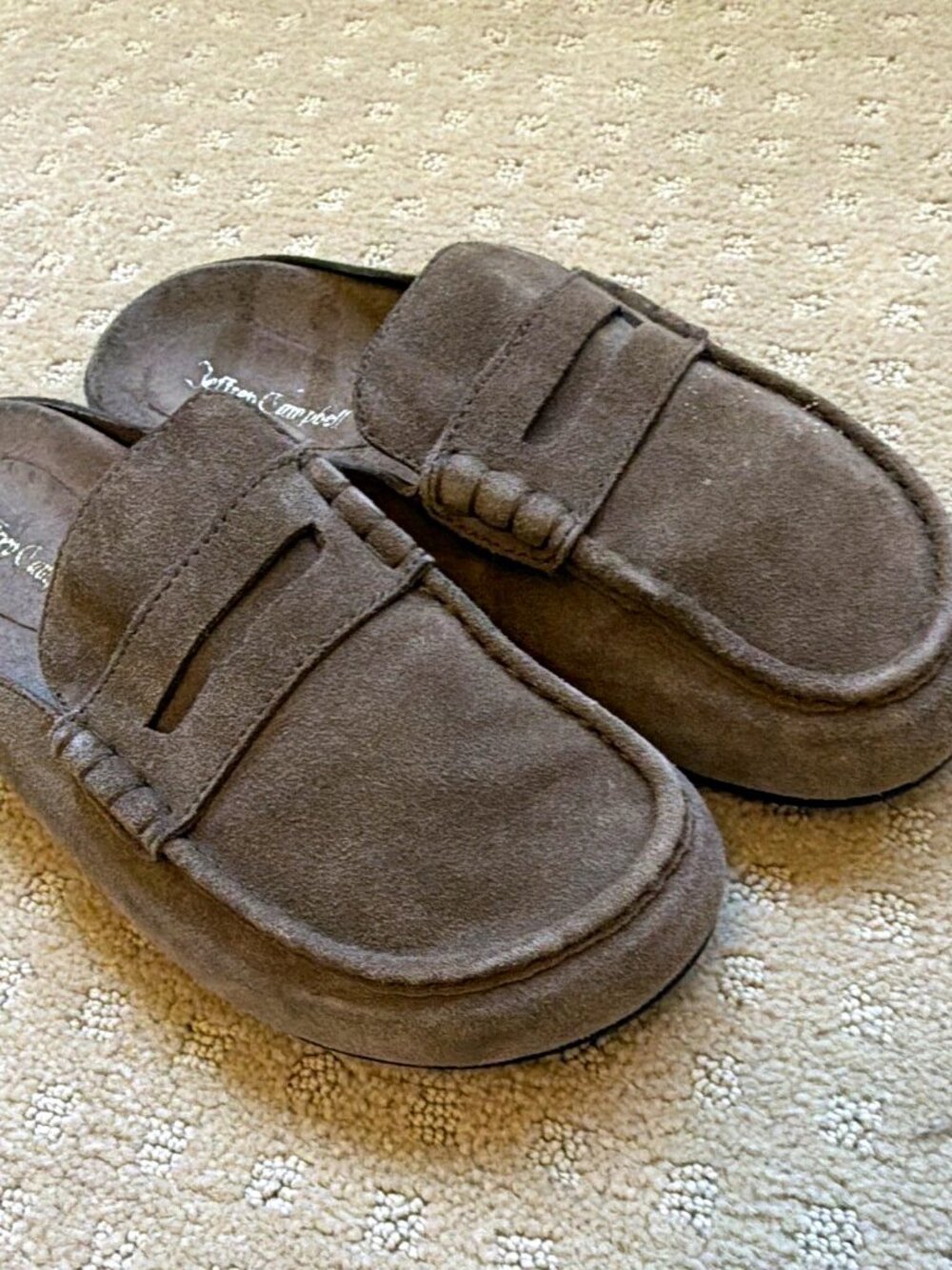 Jeffrey Campbell Brown Suede Loafer Mule Slides Sz 10